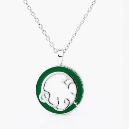 Silver necklace w/colorful jewelry enamel